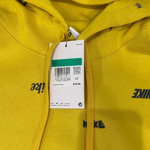 Nike Yellow Allover Logo Hoodie & Joggers Set - Black Accents - Picture 3 of 4